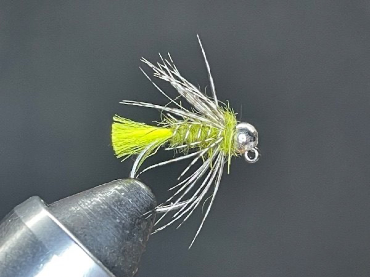 Olive Blow Torch Jig fly pattern tied by Brent Jones