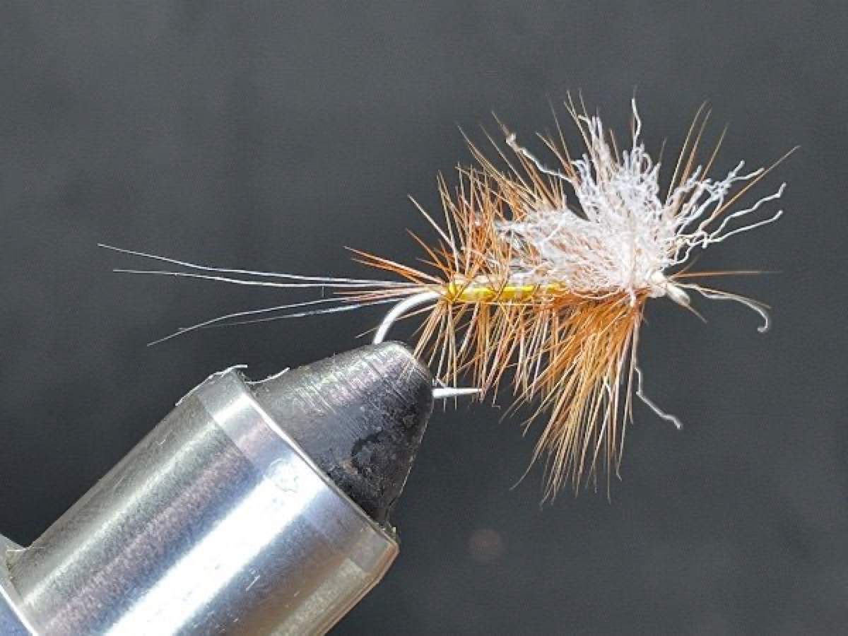 Hex Spinner (Hexagenia limbata) fly pattern tied by Brent Jones