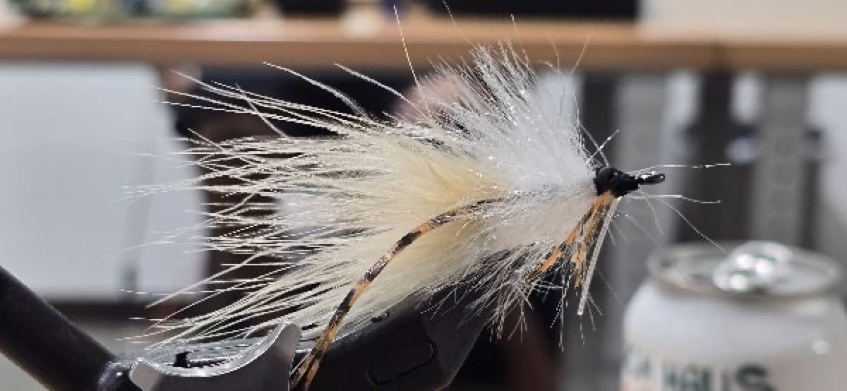 Mogul's Shrimp Variant fly pattern tied by Darrell Olson