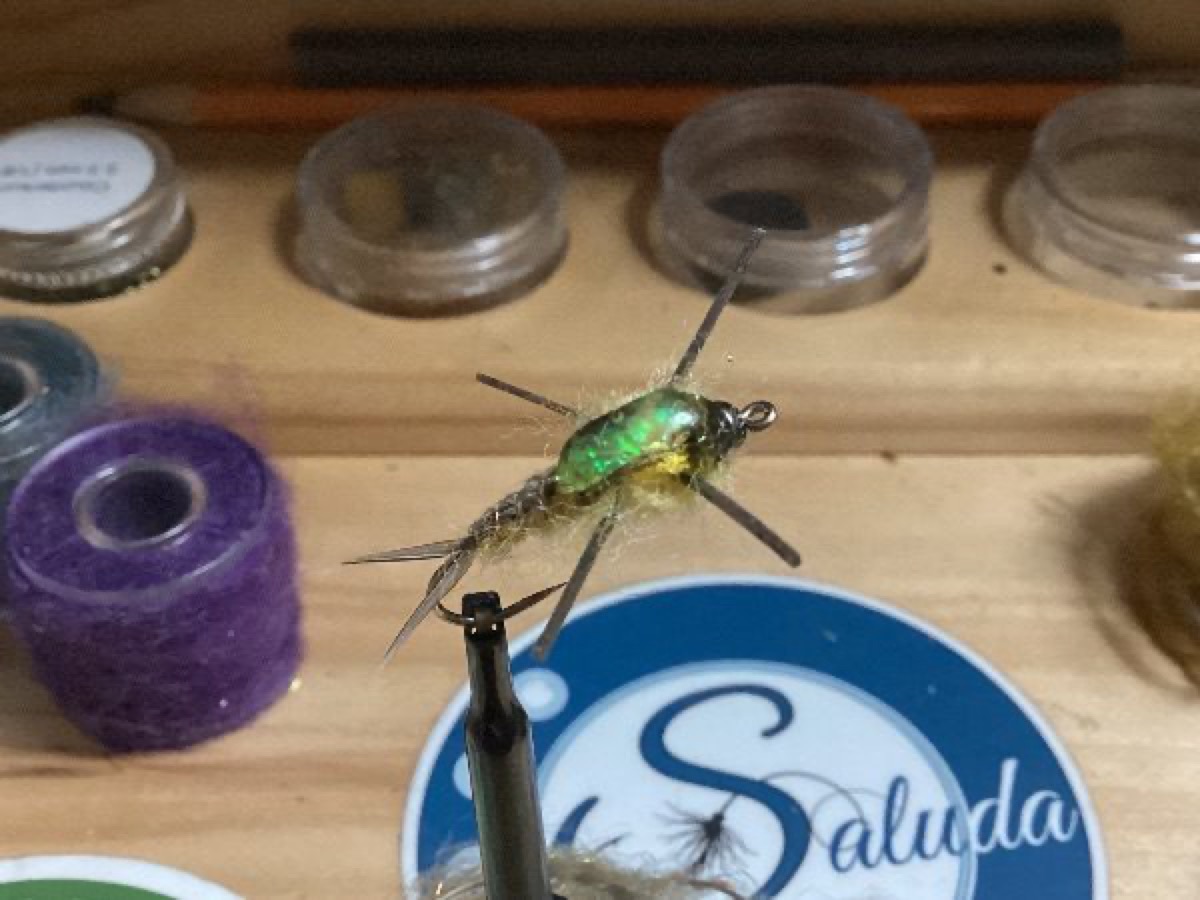 Golden stone nymph fly pattern tied by Mark Toole