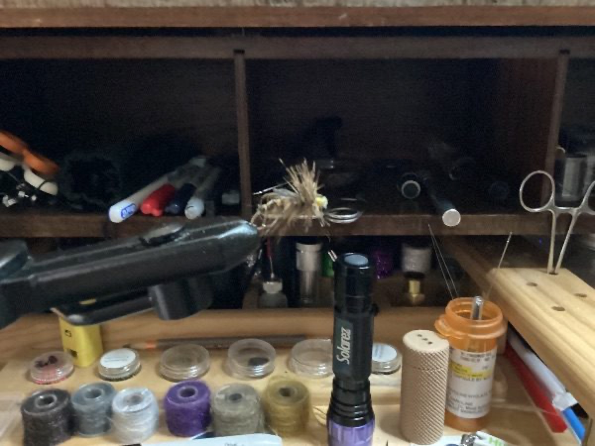 Golden Stonefly Emerger fly pattern tied by Mark Toole