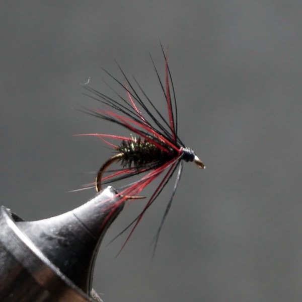 Red Dragon fly pattern tied by Christian Andrews