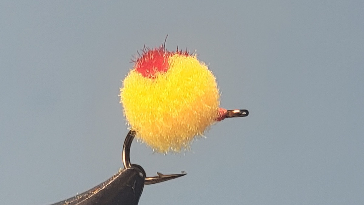 Glo Bug fly pattern tied by Darrell Olson