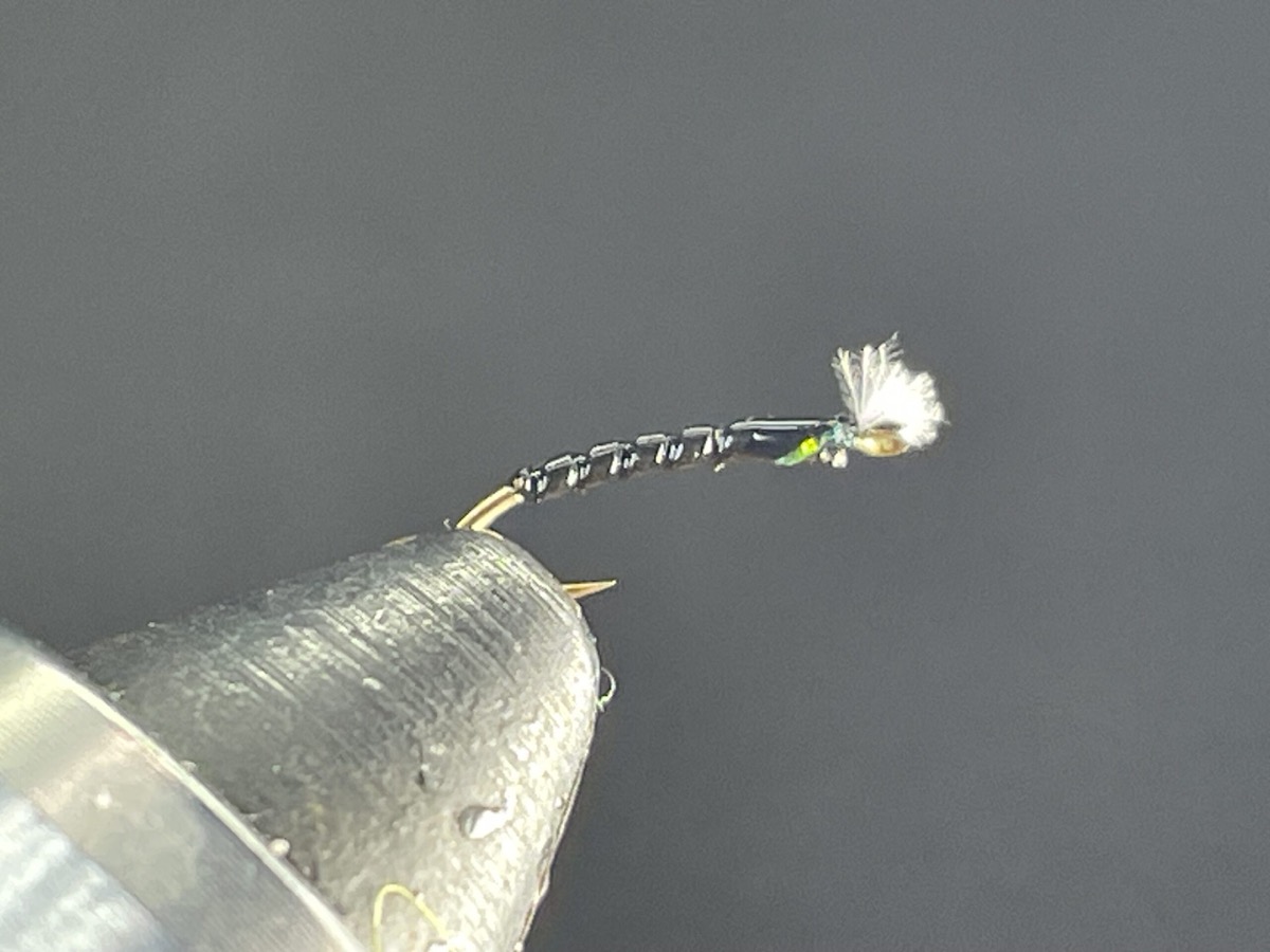 Dark Olive Buzzer fly pattern tied by Brent Jones