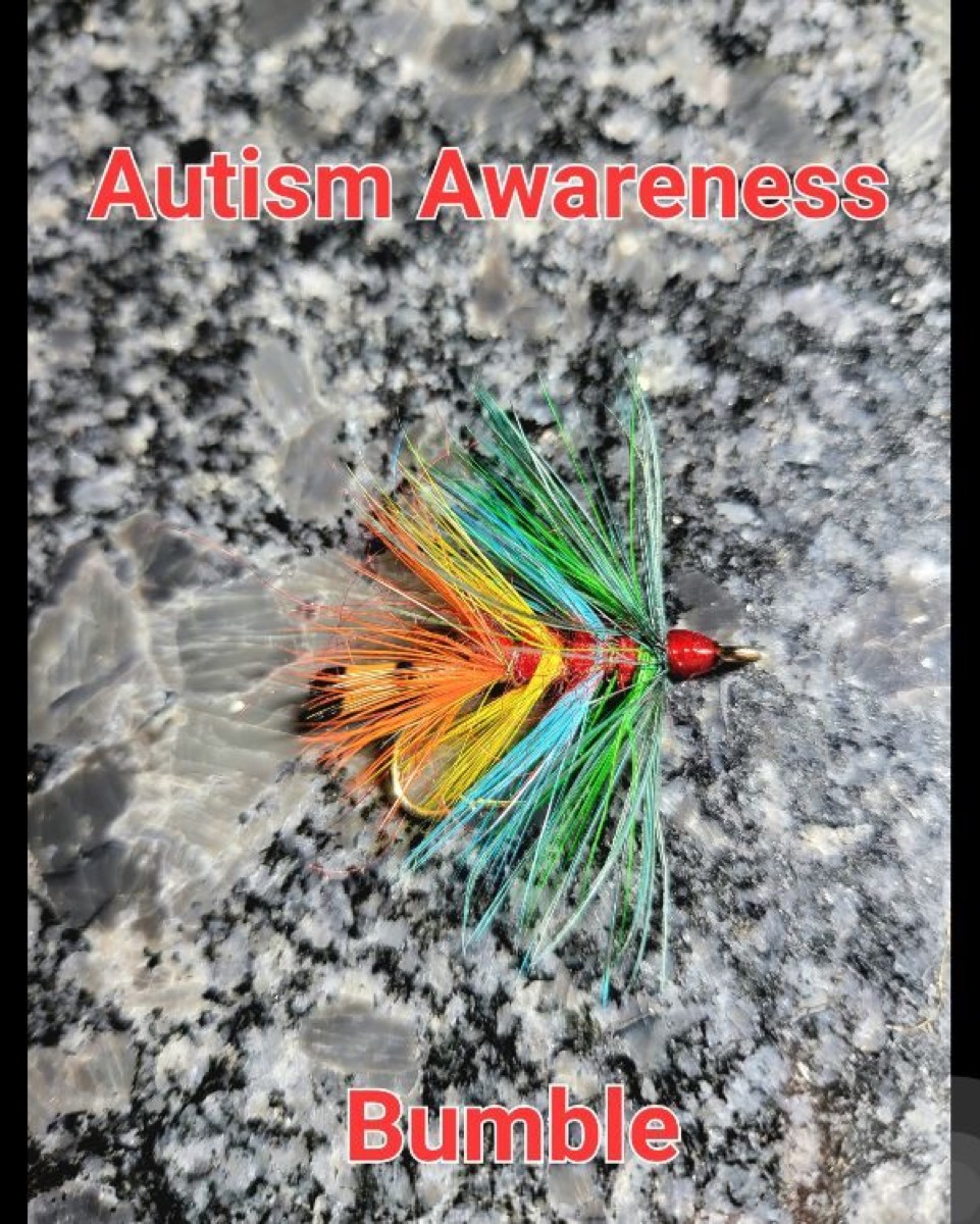 AUTISM AWARENESS BUMBLE fly pattern tied by Will Arrant