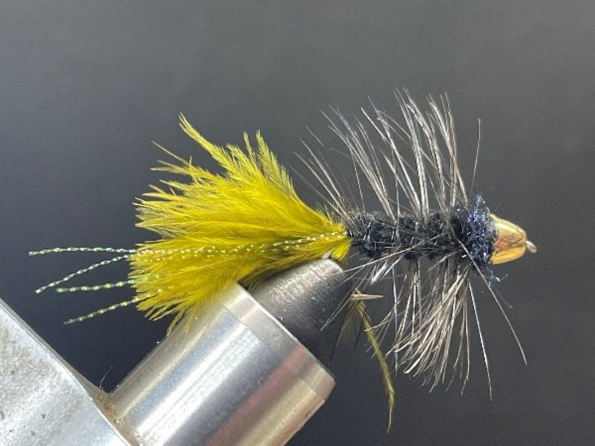 Olive & Black Conehead Bugger fly pattern tied by Brent Jones