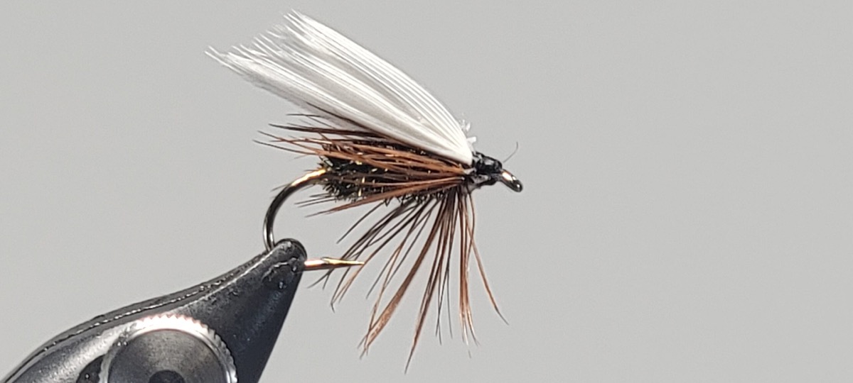 Coachman fly pattern tied by Darrell Olson