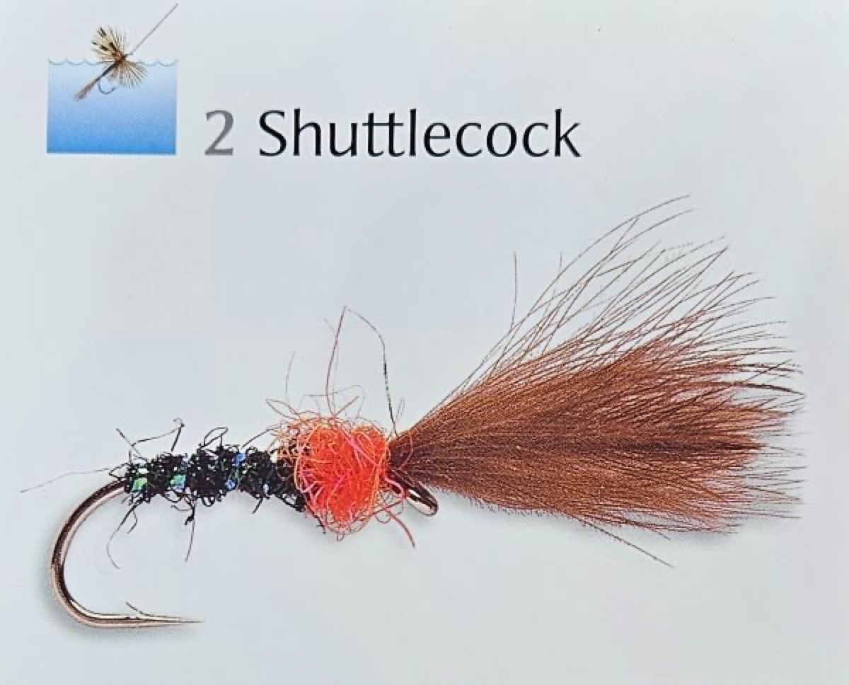 Shuttlecock fly pattern tied by Will Arrant