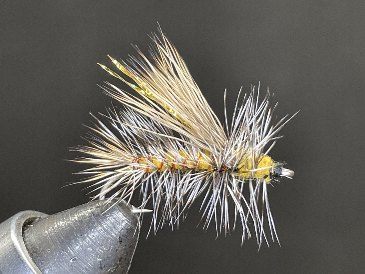 Yellow Stimulator fly pattern tied by Brent Jones