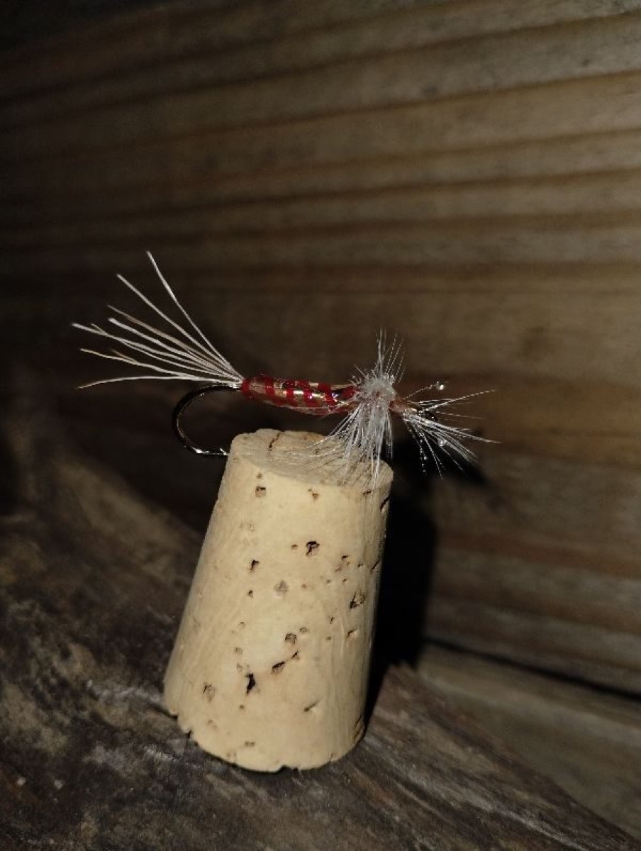 Candy Cane Bluegill fly pattern tied by Shannon Wood