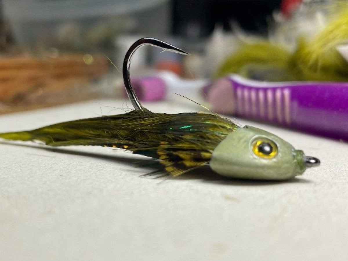 Olive Helmet Sculpin fly pattern tied by Brent Jones