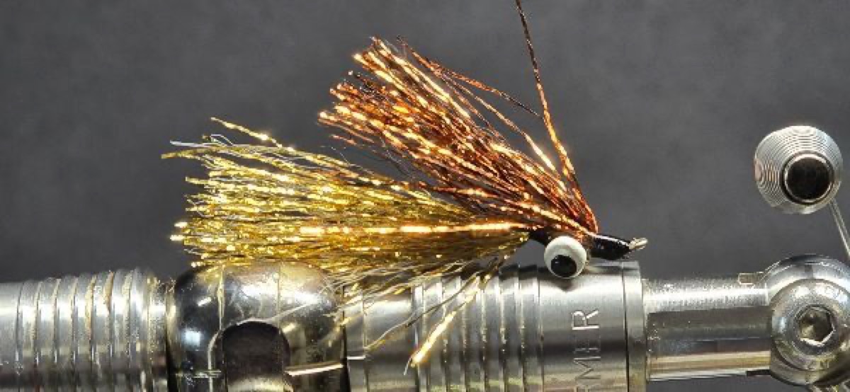 Copper/Gold Redeye Bass Kreelex fly pattern tied by Darrell Olson
