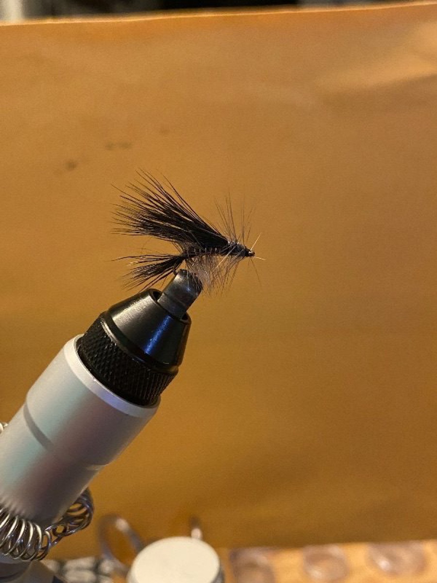 Black stimulator fly pattern tied by Andy Wells