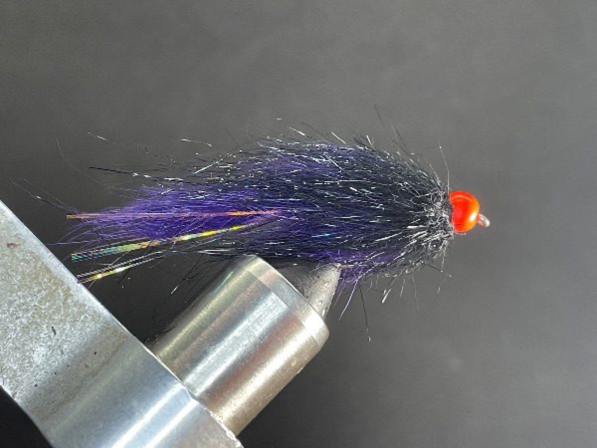 Purple Egg Sucking Bunny Leech fly pattern tied by Brent Jones
