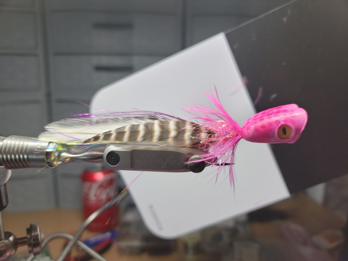 The Double Barrel Pink Thing fly pattern tied by Darrell Olson