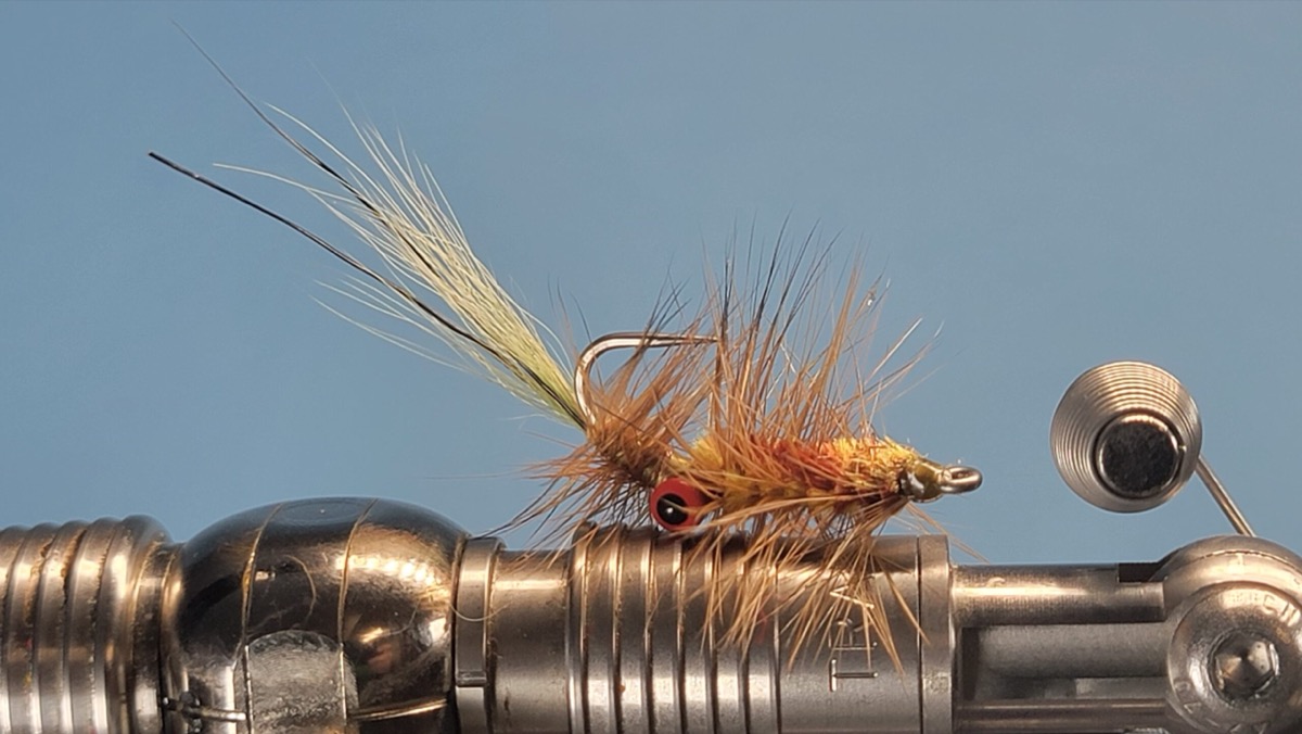 Ron Head’s Red Eyed Shrimp fly pattern tied by Darrell Olson