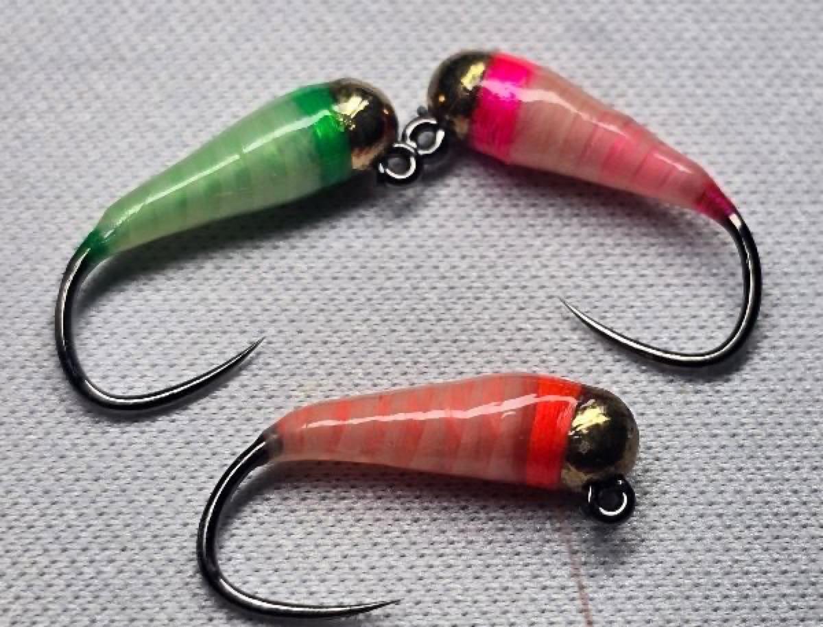 Ice Fishing Jig Grub fly pattern tied by Rick Passek