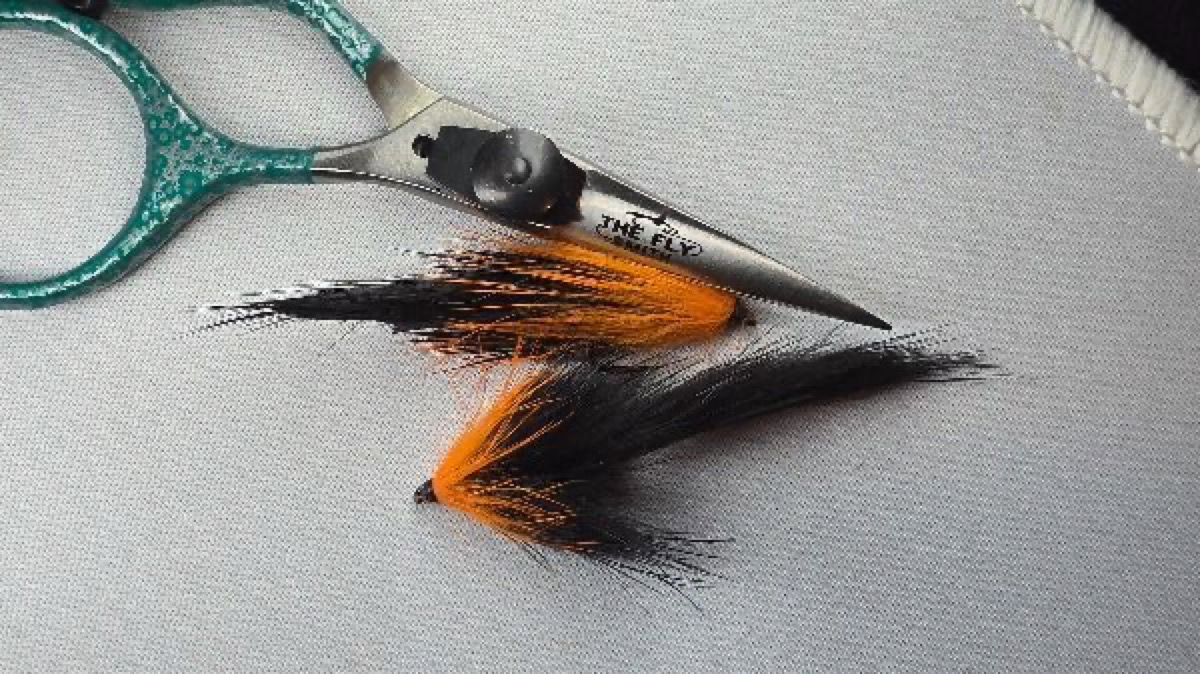Orange n Black Micro Bunny fly pattern tied by Rick Passek