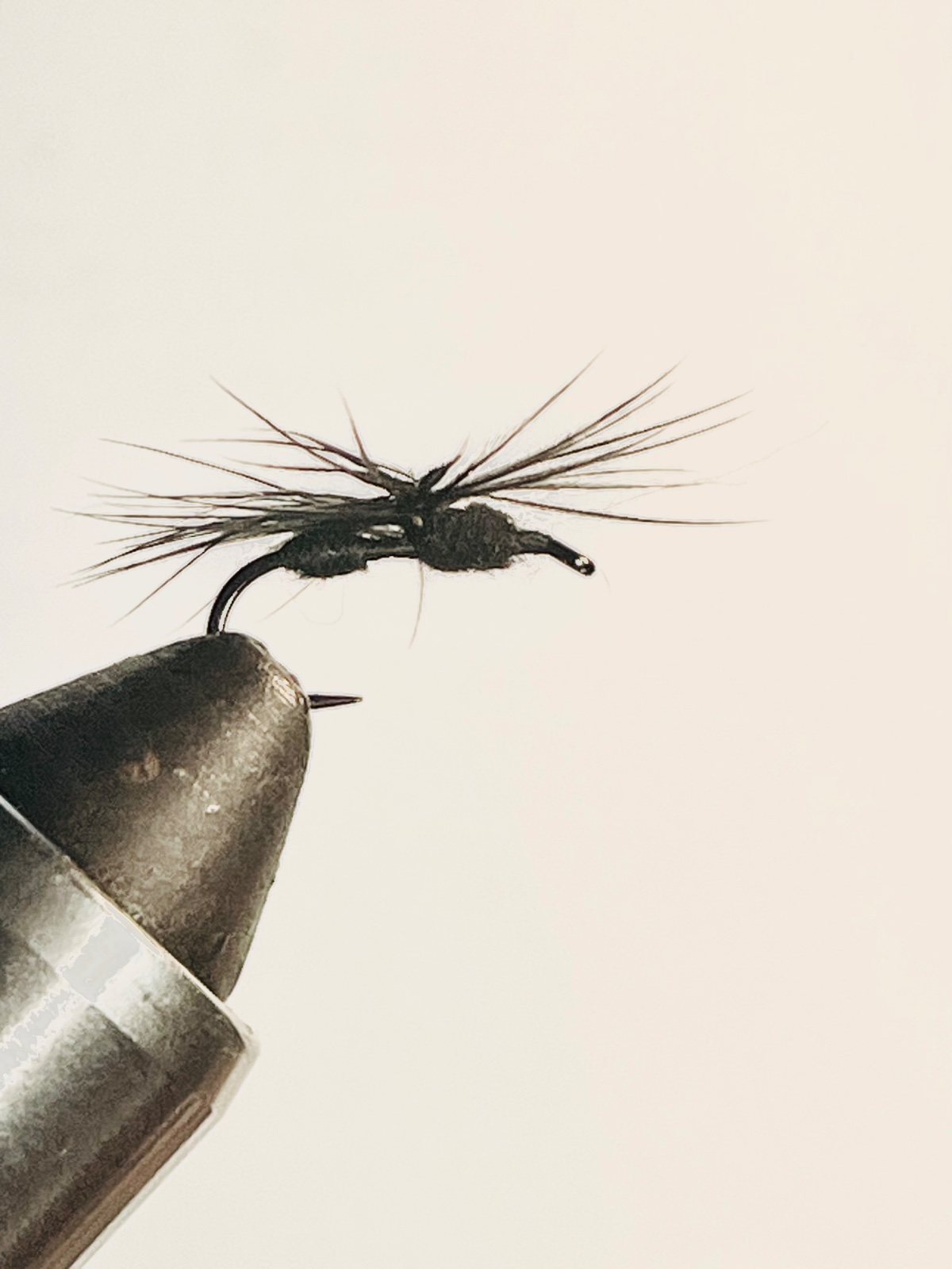 Black Parachute Ant fly pattern tied by Brent Jones