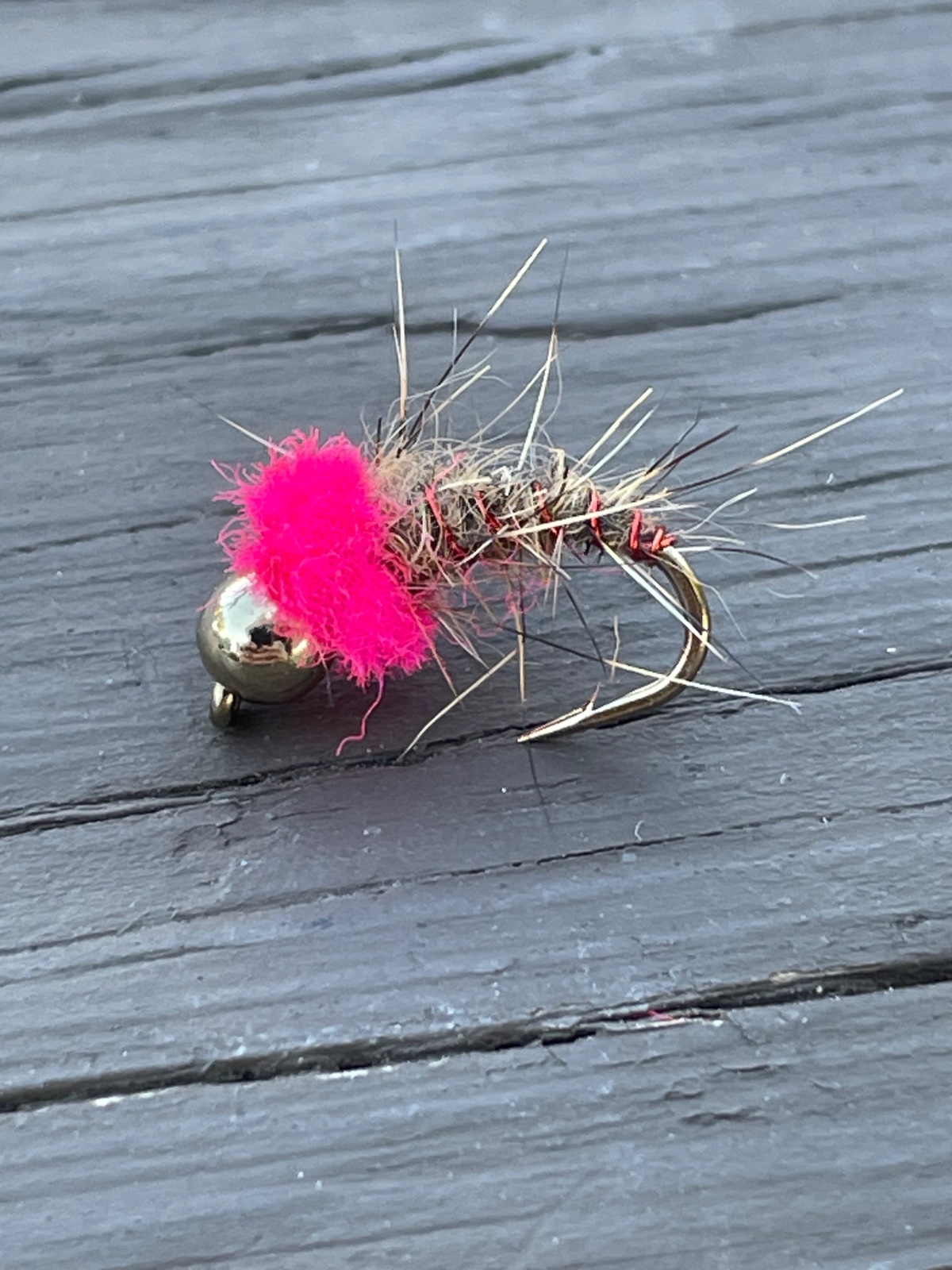 Pink Squirrel Nymph fly pattern tied by Brent Jones